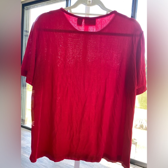 Chico’s Travelers Red Short Sleeve Tee Top, 3/16/XL - Picture 4 of 4